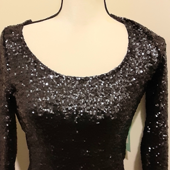 La Cité Women's Sequin Dress, Royal Blue Color, Long Sleeve. - Picture 2 of 6